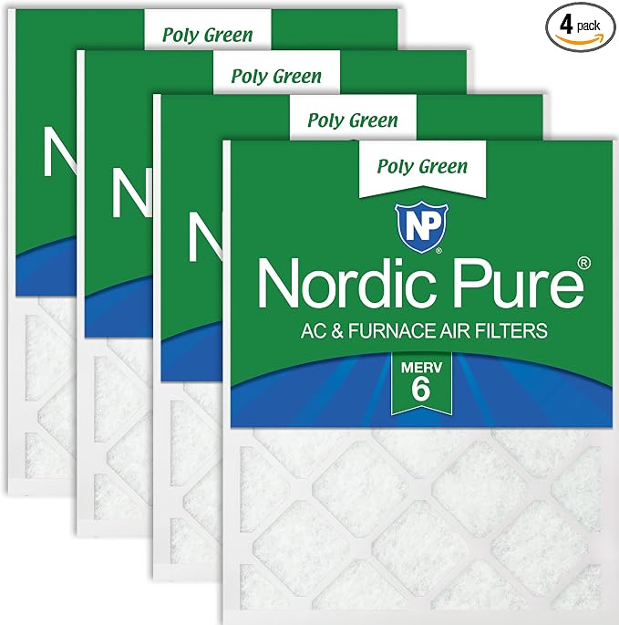 Nordic Pure 15x20x1 Poly Green MERV 6 AC Furnace Air Filters – Reduces Dust by NordicPure