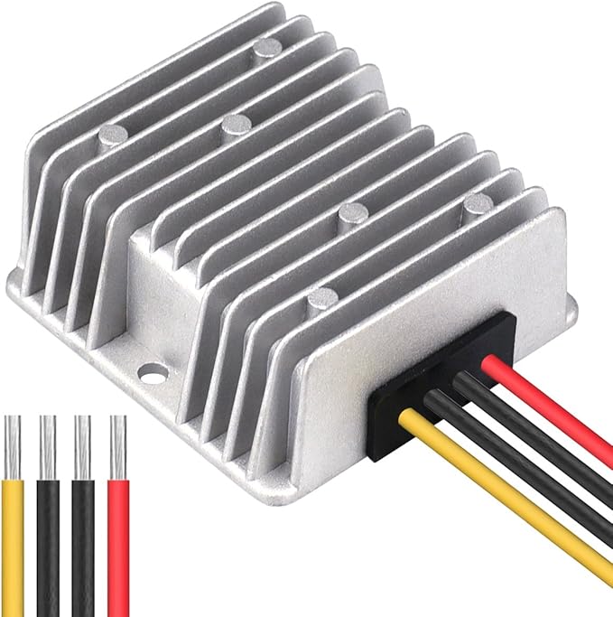 Cllena DC 8V-40V to 12V 10A Automatic Buck Boost Converter Step Down/Up Regulator Voltage Reducer Converter Waterproof Regulated DC Power Supply for Golf Cart Club Car LED Light