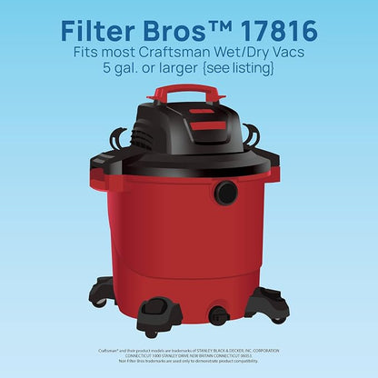 Filter Bros 17816 Red Stripe Replacement Fits Craftsman Shop Vacuums 5 Gal Plus - Image 3