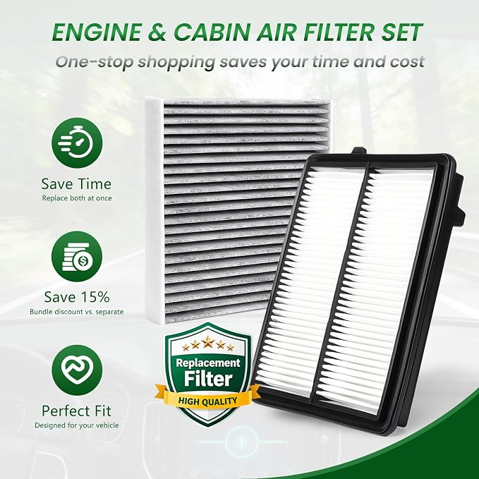 Cabin Engine Air Filter Kit CF11182 CA12605 Fit - Image 3