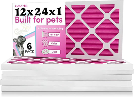 Colorfil 12x24x1 Air Filter | Made in the USA | Color Changing | Remove Cat and by ColorfilAirFilters