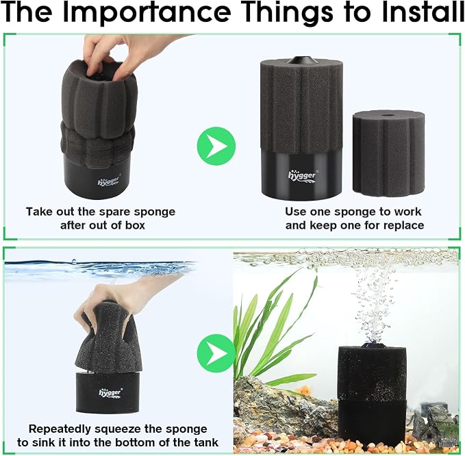 hygger Aquarium Sponge Filter 5-20 Gallon Small Fish Tank Filter - Image 5