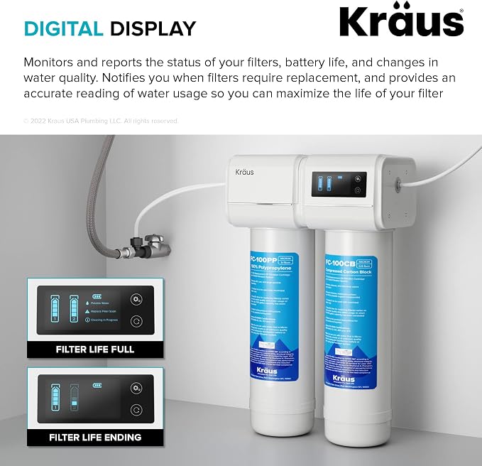 KRAUS Purita 2-Stage Carbon Block Under-Sink Water Filtration System - Image 7
