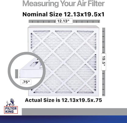 Filter King 12.13x19.5x1 Air Filter | 4-PACK | Carbon MERV 8 HVAC Pleated A/C - Image 2