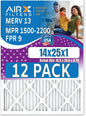 14x25x1 Air Filter MERV 13 Rating, 12 Pack of Furnace Filters Comparable to MPR by AIRXFILTERSWICKEDCLEANAIR