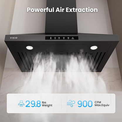 Wall Mount 36 Inch Range Hood 900 CFM, Ductless/Ducted Convertible, 3-speed - Image 2