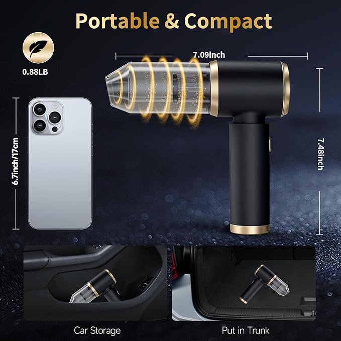 Handheld Car Vacuum Portable Cordless, 4 in 1 Handheld Vacuum Cleaner 15000PA - Image 6
