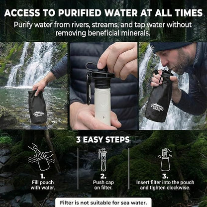Tactiko Survival 20oz/600ml Purifying Water Bottle Filter Kit - Image 8
