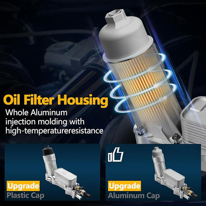 Full Aluminum Engine Oil Cooler 3.6 Oil Filter Housing Compatible - Image 2