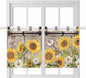 Farmhouse Sunflowers Kitchen Curtains 24 Inch Length, Small Window Curtains Tab by Unknown