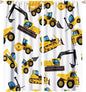 Kids Construction Equipment Window Curtains, Excavator Tractor Tow Truck Rod by SHElifestyle