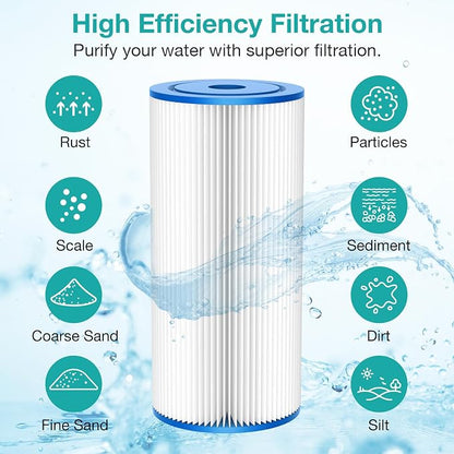 SimPure 10"x4.5" Pleated Sediment Water Filter, 5 Micron Whole House Water - Image 2
