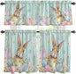 Kitchen Curtains Tiers and Valance Set of 3, Easter Light Filtering Window by Anzona