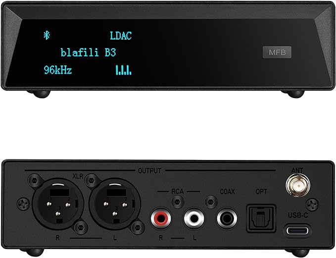 blafili B3 Professional XLR Bluetooth v5.1 Music Receiver, LDAC & aptX HD Streamer, Built-in ESS DAC, Analog RCA, Digital Optical and COAXIAL Outputs, for Audio Mixer, DJ Speakers & PA System