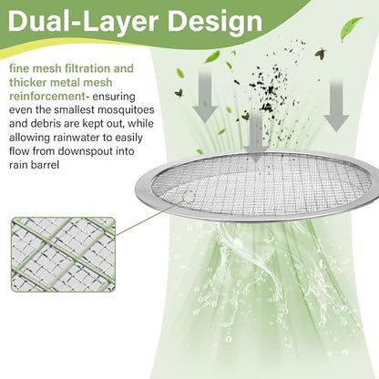6" Rain Water Barrel Screen Filter - Image 3