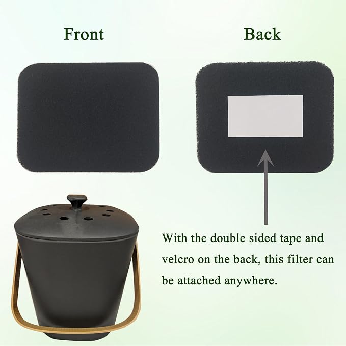 Compost Bin Odor Filters Replacement Oval Activated Carbon Filters - Image 4