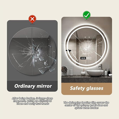 Wall Mirror for Bathroom, Wall Mounted Multifunction Bathroom Vanity Mirror - Image 4