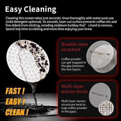watchget 53mm Espresso Puck Screen Reusable Mesh Coffee Filter 0.8mm Thickness - Image 8