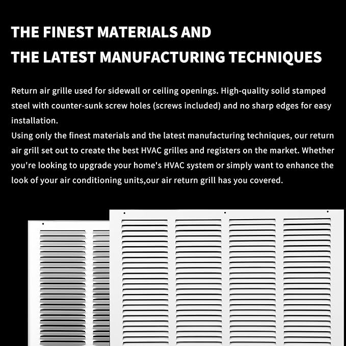 20x16 Air Return Grille, Air Return Vent Cover, Flat Vent Cover, Rejillas De - Image 5