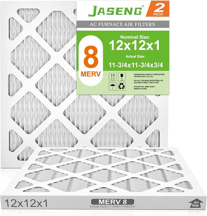12x12x1 AC Furnace Air Filters, MERV 8 Dust Defense, JASENG MPR 600 Pleated by NewFilter