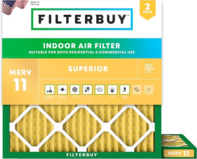 Filterbuy 23.5x23.5x1 Air Filter MERV 11 Superior Pet & Allergy Defense by Filterbuy