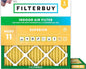 Filterbuy 11.25x11.25x1 Air Filter MERV 11 Superior Pet & Allergy Defense by Filterbuy