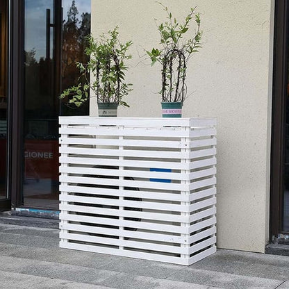 Wood Air Conditioner Fence Screen by Unknown