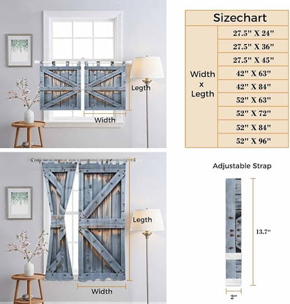 Farmhouse Wood Grain Kitchen Curtains 36 Inch Length, Small Window Curtains Tab - Image 8