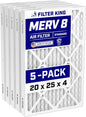 Filter King 20x25x4 Air Filter | 5-PACK | MERV 8 HVAC Pleated A/C Furnace by FilterKing