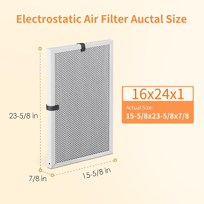 2-Pack 16x24x1 MERV 8 Reusable & Washable Electrostatic Air Filters - Image 2