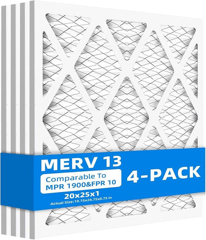 20x25x1 Furnace Air Filters, MPR 1900 & FPR 10, MERV 13 Pleated Air Filter by Chenzhit