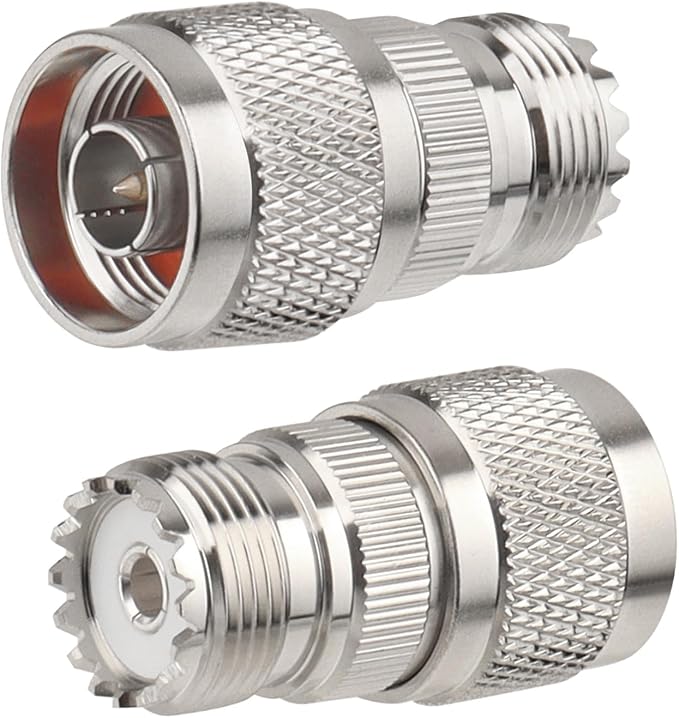 4 Pack N Male to UHF Female SO-239 Connector Adapter N Connector to PL-259 by MOOKEERF