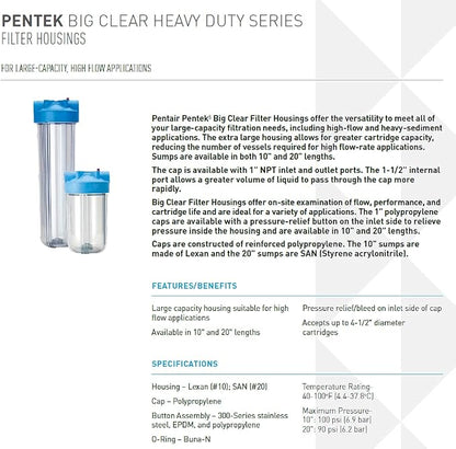 Pentair Pentek 166201 Big Clear Filter Housing - Image 2