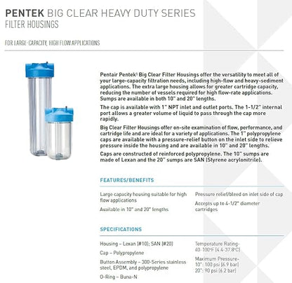 Pentair Pentek 166219 Big Clear Filter Housing - Image 2