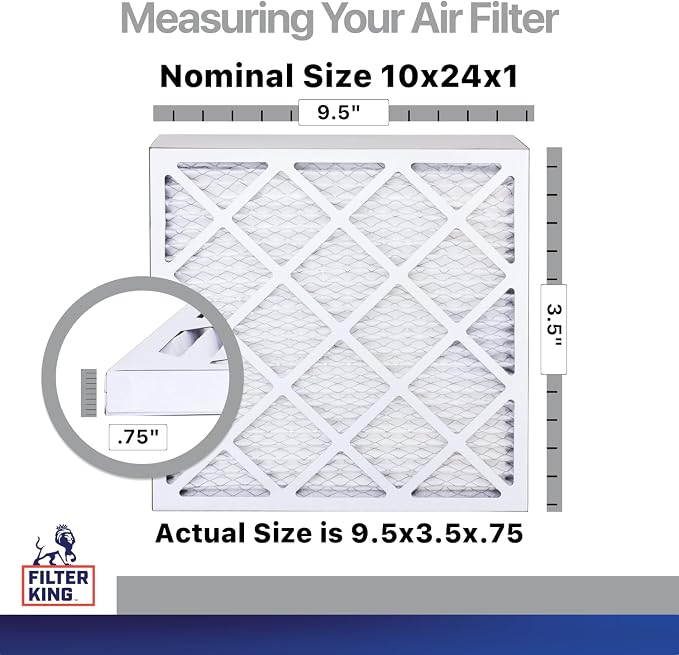 Filter King 10x24x1 Air Filter | 4-PACK | Carbon MERV 8 HVAC Pleated A/C - Image 2