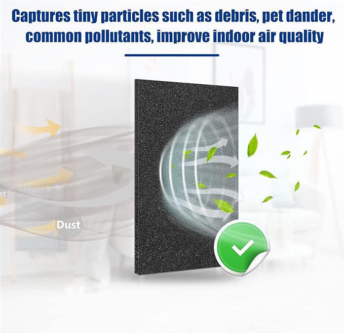 Cut to Fit Foam Pad Pre Filter, Air Purifiers Filter Replacement, Compatible - Image 5
