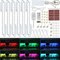 Under Cabinet LED Lights Kit. RGB Color Changing & Super Bright White Lighting. Dimmable with Remote. 6 pcs Linkable LED Light Strips with Power Supply, Extension Cords. Plug in. Max 24W. RGB + 5000K.