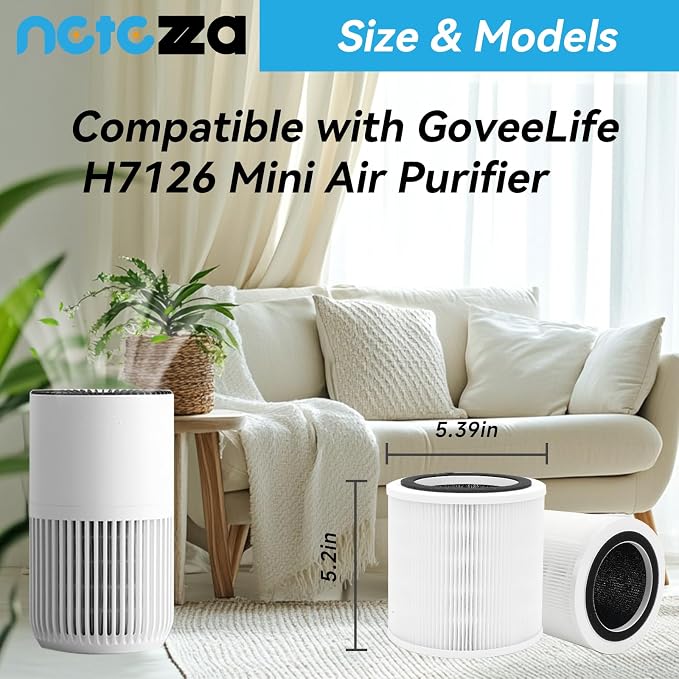 H7126 Filter Compatible with Govee H7126 Mini Air Purifier, Fit - Image 2