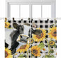 Retro Sunflowers Kitchen Curtains 45 Inch Length, Short Cafe Window Curtains by Unknown