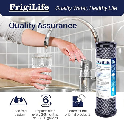 1 Micron 10" x 2.5" Whole House CTO Carbon Sedimen Water Filter Compatible - Image 6