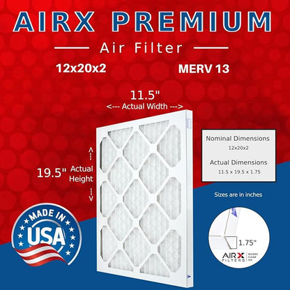 AIRX FILTERS WICKED CLEAN AIR. 12x20x2 Air Filter MERV 13 Electrostatic Pleated - Image 2