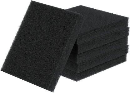 Pawfly 6 Pack Aquarium Bio Sponge Fitler Media, 6.3" x 5.5" x 0.8" Cut-to-Size by Pawfly