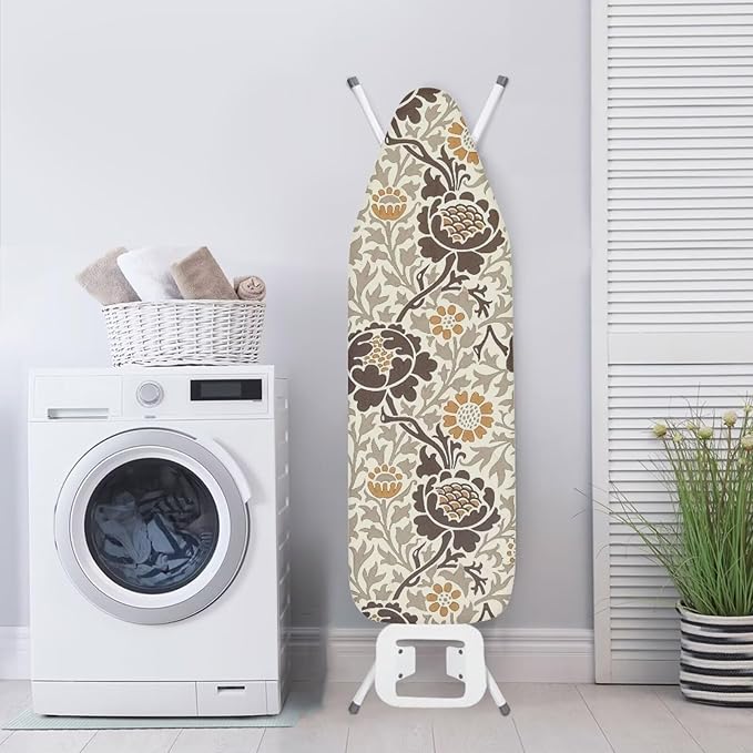 ZCFYGDX Elastic Ironing Board Covers Standard Size, William Morris Prints Ironing Board Straps/Cover and Fastener 18x58 Inch, Strongly Breathable and Doesn't Retain Moisture, Easy Installation