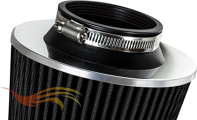BLACK 3.5" 89 mm Inlet Truck Air Cone Replacement Performance Washable Clamp-On - Image 6
