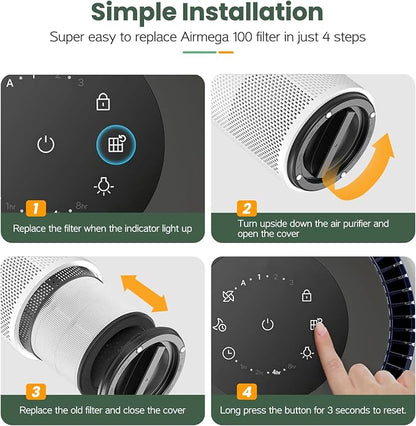 2 Pack Airmega 100 Filter Replacement Compatible - Image 6