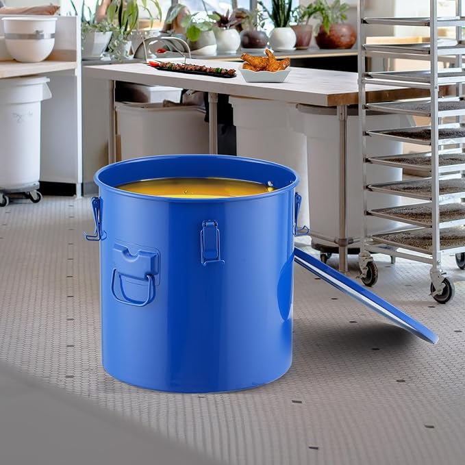 VEVOR Fryer Grease Bucket, 8 Gal Oil Disposal Caddy Carbon Steel Fryer Oil - Image 8
