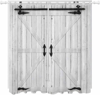 Farmhouse Wood Grain Living Room Curtains 84 Inch Length, Window Curtains Tab by Unknown