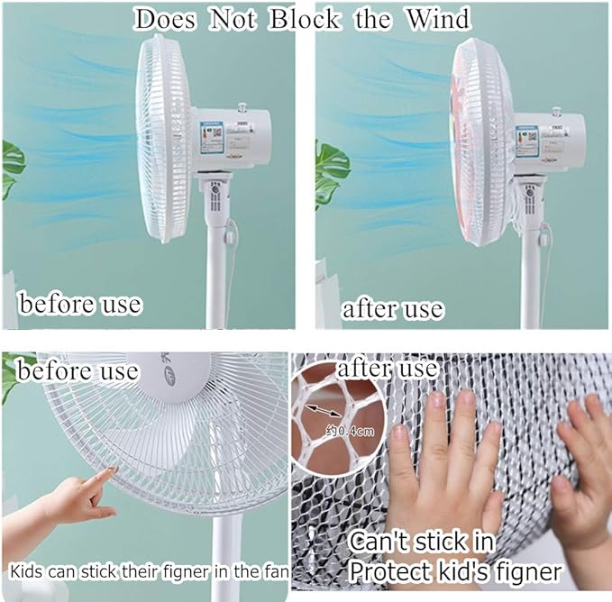 2 Pack-18" Fan Safety Protection Cover, Kid Children Finger Protect Fan Net - Image 4