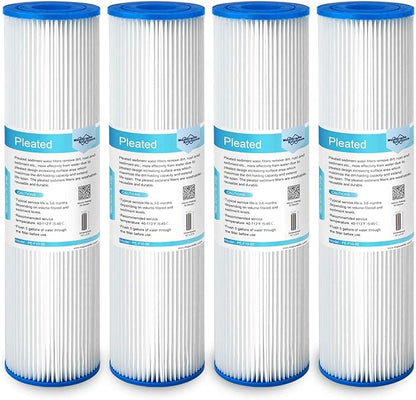 Membrane Solutions 50 Micron Pleated Polyester Sediment Water Filter 10"x2.5" by MembraneSolutions