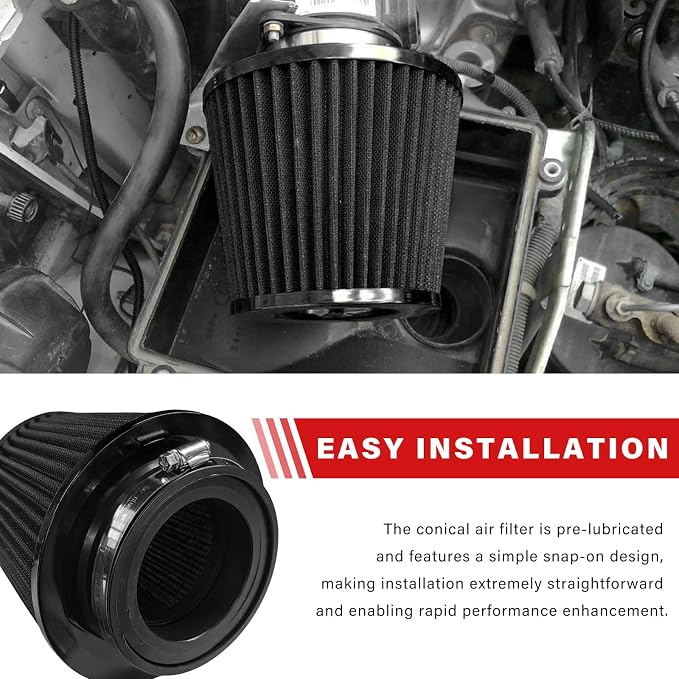 Sun Walker Clamp-on Air Intake Filter, 3/3.5/4 Inch High Flow Round Tapered Air - Image 3